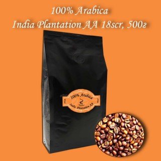 Кава зернова Arabica India Plantation AA 18scr (Арабіка Індія Плантейшн АА) 500г.  БЕЗКОШТОВНА ДОСТАВКА від 1кг!